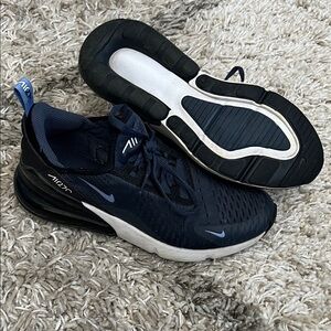 Nike Air Max 270 Midnight Navy and White Trainers. Youth Size 5.5Y